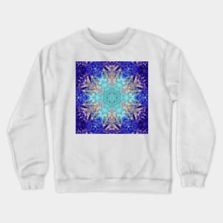 Digital Mandala Blue Purple and White Crewneck Sweatshirt